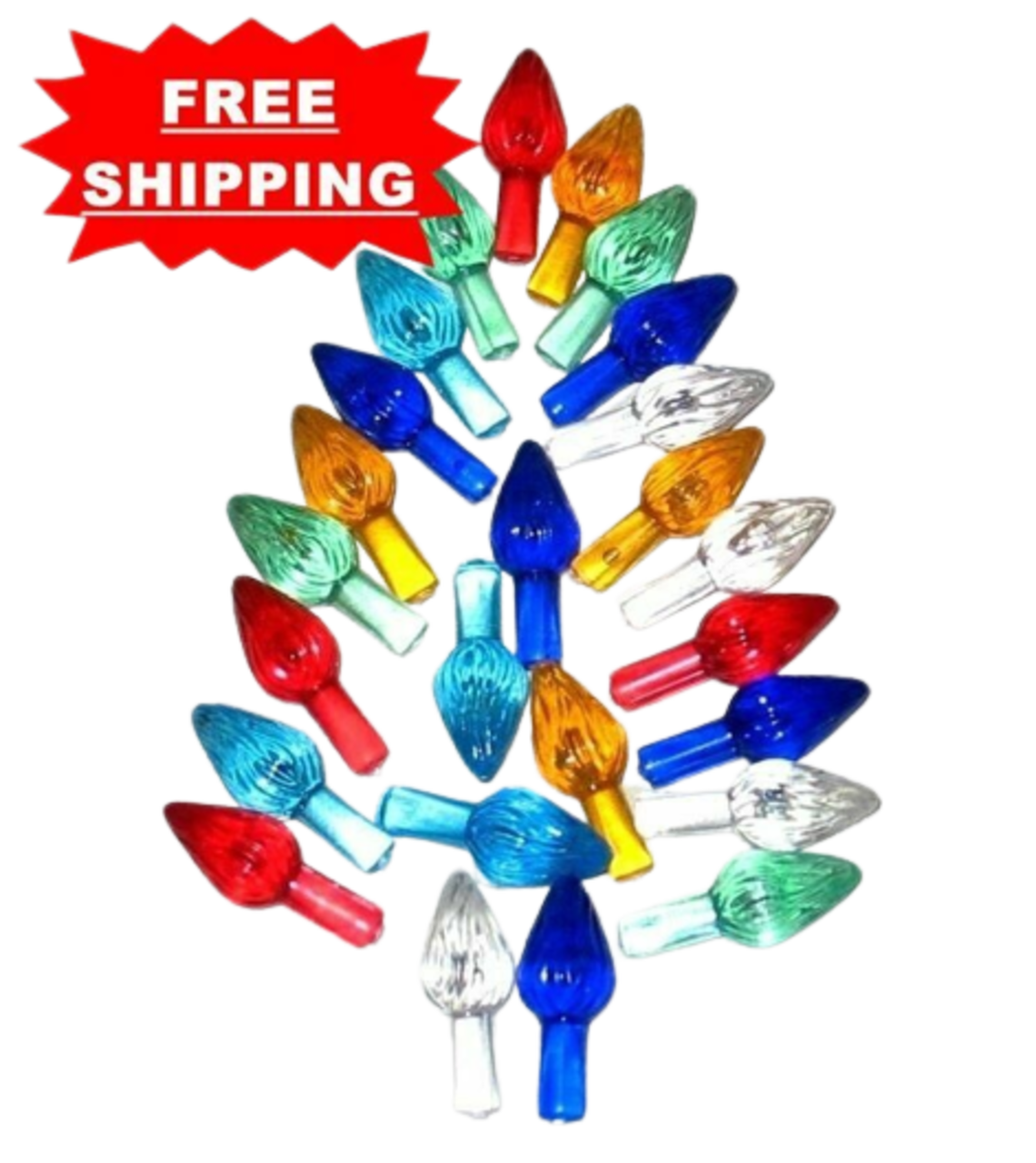 Kitcheniva Ceramic Christmas Tree Bulbs Lights Med/Lar